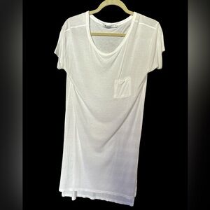 T Alexander Wang White Short Sleeve Oversized T-Shirt Dress with Pocket small